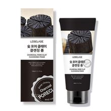 Пенка для умывания сужающая поры с углем Lebelage Charcoal Pore Clay Cleansing Foam 180мл