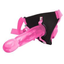 Topco Sales Розовый страпон Climax Strap-on Pink Ice Dong   Harness set - 17,8 см. (розовый)