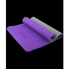 Коврик для йоги STARFIT FM-201, TPE, 173x61x0,5 см, фиолетовый серый
