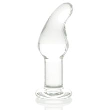 Sexus Glass Стеклянная анальная втулка с загнутым кончиком - 11,5 см. (прозрачный)