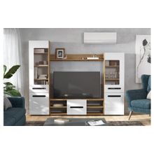 SV-мебель Гостиная МГС 6 Исполнение 1 Дуб золотой   Белый глянец