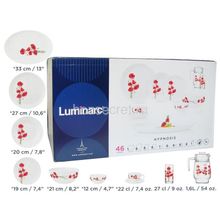 Столовый сервиз LUMINARC DIWALI WHITE HYPNOSIS 46 предметов 6 персон P4904