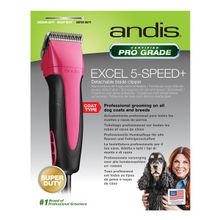 Машинка для стрижки животных 5ти скоростная Andis SMC Excel 5-Speed+ Fuchsia