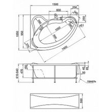 Акриловая ванна 1MarKa Catania 150x105 (R)