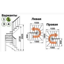 Лестница К-003М 2 Л 14 ступеней (h=2,925 м), сосна