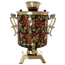 Самовар электрический 25 литров с художественной росписью "Хохлома" с автоматическим отключением при закипании, арт. 124547а