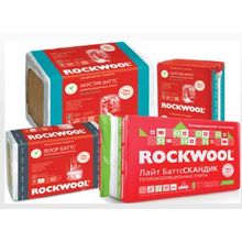 Лайт Баттс 1000х600х50мм 0,300м3 6м2 10шт в уп. (ROCKWOOL, 1000 мм, 6,0 м2, Теплоизоляция, 50 мм, 600 мм)