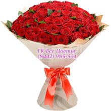 101 роза красная букетом из 101 розы Шик Богов