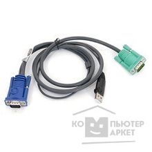 Aten 2L-5202U Кабель KVM USB тип А Male +HDB15 Male <-> SPHD15 Male 1,8м., черный.