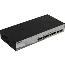 Коммутатор D-Link    DGS-1210-10P   F1A    Управляемый коммутатор (8UTP 10   100   1000Mbps PoE +2 SFP)