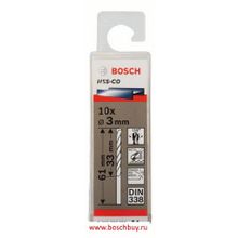 Bosch Набор 10 HSS-Co сверл 3 мм DIN 338 (2608585876 , 2.608.585.876)