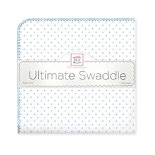 SwaddleDesigns Classic Polka Dots пастельно-голубая