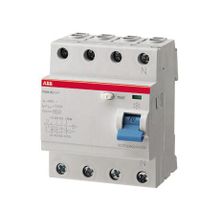 Дифференциальный выключатель нагрузки F204 4 полюса, 63А, Тип AC, 300мА | арт.2CSF204001R3630 | ABB