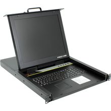 Коммутатор  Procase  E1708  1U выдвижная однорельсовая с LCD 17" + 8-port KVM Switch USB или PS 2