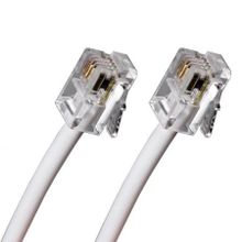 Кабель телефонный c разъёмами 6p4c RJ14, 3 м, белый, Dialog (CT-0130)