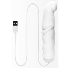 Dream Toys Белый вибромассажёр с питанием от USB LET US-B VIBRATOR WHITE - 17 см. (белый)