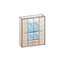 Модули Santan Луна ШК-1214 Шкаф четырехдверный с ящиками (фасад-зеркало фацет)