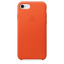 Кожаный чехол Apple Leather Case для iPhone 8 7, цвет (Bright Orange) ярко-оранжевый  MRG82ZM A