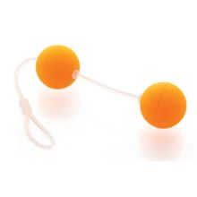 Оранжевые вагинальные шарики на прозрачной сцепке Оранжевый