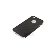 Накладка металлическая Цветы для iPhone 4 4S, черная 00021708