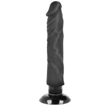 Черный вибратор на присоске Basecock Realistic Vibrator 2in1 - 20 см. (244942)