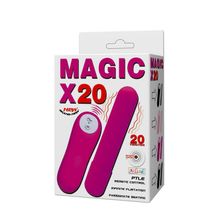 Розовая удлиненная вибропуля Magic x20