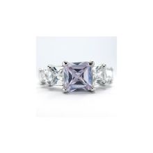 Кольцо с камнем в форме квадрата (Размер: 16.5, Цвет: Зеленый)