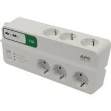 APC Essential SurgeArrest (PM6U-RS) сетевой фильтр, 6 розеток, USB-зарядное устройство на 2 порта, 230 В