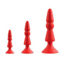 Dream Toys Набор из красных анальных силиконовых втулок MENZSTUFF 3-PIECE ANAL CONE SET (красный)