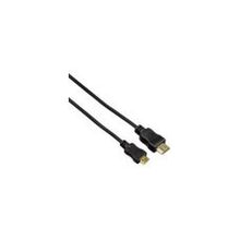 Кабель HDMI 1.3 A-C (mini) (m-m) HAMA (H-108330) 1.8 м, тонкий, позолоченные контакты, 1080p, черный