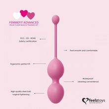 FeelzToys Набор из 3 розовых вагинальных шариков FemmeFit Advanced Pelvic Muscle Training Set (розовый)
