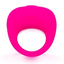 Розовое эрекционное кольцо с вибрацией (розовый)