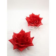 Свадебные розы на зеркала или ручки машин красные (комплект из 2 украшений) Gilliann CAR033