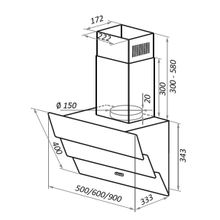 Каминная вытяжка Maunfeld Cascada 50 черный