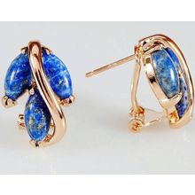 Серьги с лазуритом "Большой рис"