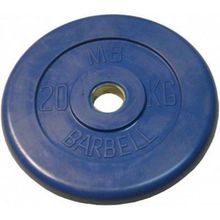 Диск обрезиненный MB Barbell d-26mm 20кг, синий