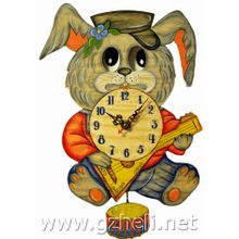 Часы - ходики Бризоль настенные с маятником "Заяц с балалайкой". арт. 3680