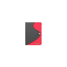 чехол PocketBook S-style LUX (VPB-Sf613R) для 613, 611 кож-зам   ткань, black   красный