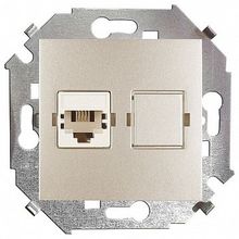 Розетка 2xRJ11+RJ45 Cat.5 15, шампань |  код. 1591590-034 |  Simon