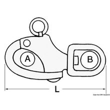 Osculati Snap-shackle spinnaker swiv.eye AISI 316 128 mm, 09.845.13