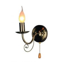 Бра декоративное с выключателем "свечи" OML-355 античная латунь E14 1*60W 220V арт.OML-35521-01