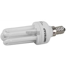 Энергосберегающая лампа СВЕТОЗАР SV-44430-11 "Стержень-3U", E14, теплый белый свет (2700 К)