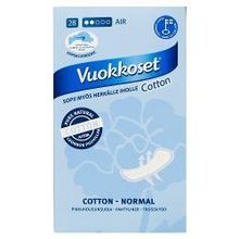 Ежедневные гигиенические прокладки Vuokkoset Cotton Active Normal pantyliner, 28 шт
