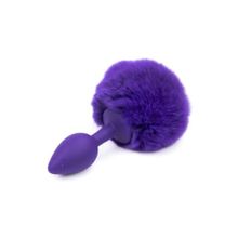 Анальная втулка с заячим хвостом Small фиолетовая 7 см