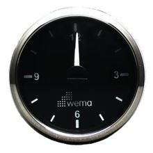 Wema Кварцевые часы чёрные серебряные Wema IMCR-BS 12 24 В 52 мм