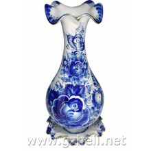 Ваза в золоте "Астра". Гжельский фарфор. арт. 0417