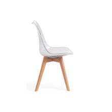 Tetchair Стул TULIP (mod. 73)   1 шт. в упаковке, прозрачный Transparent, подушка белая Cushion whit