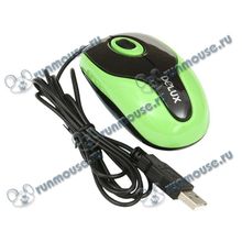 Оптическая мышь Delux "DLM-363B", 2кн.+скр., зелено-черный (USB) (ret) [95682]