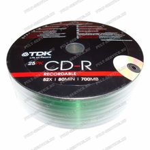 Диск TDK CD-R 700MB 52X Bulk (25)