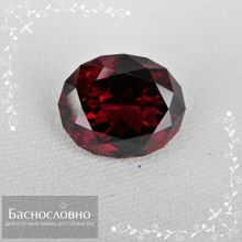 Сертифицированный насыщенно-красный гранат альмандин из Мозамбика огранки Баснословно овал 11,64x9,45мм 5,73 карат